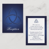 ネイビーブルーとホワイトラブノットエンクロージャカード エンクロージャーカード (正面/裏面)