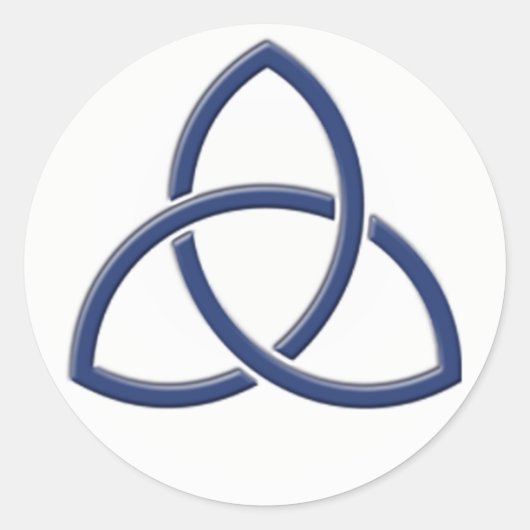 ネイビーブルーとホワイトラブノット結婚ズシール ラウンドシール (正面)