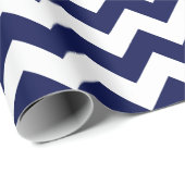 ネイビーブルーとホワイトラージシェブロンラッピング紙 ラッピングペーパー (ロールコーナー)