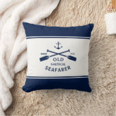 ネイビーブルーとホワイトラ航海のベルの装飾用クッション クッション (ブランケット)