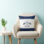 ネイビーブルーとホワイトラ航海のベルの装飾用クッション クッション (椅子)