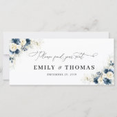 ネイビーブルーとホワイトロー結婚ズのヘッドテーブルサイン (正面)