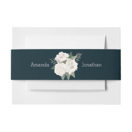 ネイビーブルーとホワイトロー結婚ズベリーバンド 招待状ベリーバンド