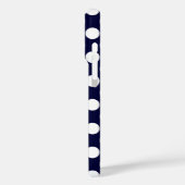 ネイビーブルーとホワイト水玉模様パターンモノグラム Case-Mate iPhoneケース (裏面 / 左)