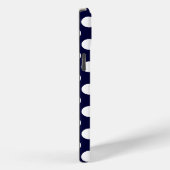 ネイビーブルーとホワイト水玉模様パターンモノグラム Case-Mate iPhoneケース (裏面 / 右)