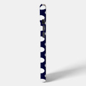 ネイビーブルーとホワイト水玉模様パターンモノグラム Case-Mate iPhoneケース (裏面 / 左)