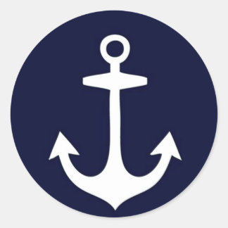 ネイビーブルーとホワイト航海のインスパイア ラウンドシール