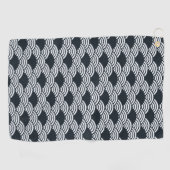 ネイビーブルーとホワイト青海波パターン ゴルフタオル (横)