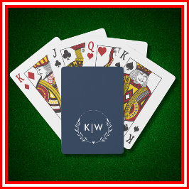 ネイビーブルーとホワイト | イニシャルモダンモノグラム トランプ