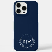 ネイビーブルーとホワイト | モダンイニシャルモノグラム Case-Mate iPhoneケース (裏面)