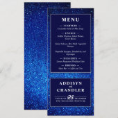 ネイビーブルーとホワエレガントイシンプルトのモダン結婚 プログラム (正面/裏面)