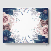 ネイビーブルーとマウヴのフローラ結婚ズ ゲストブック (裏面)