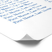 ネイビーブルーとマウヴ結婚のシーティングチャート ポスター (角)