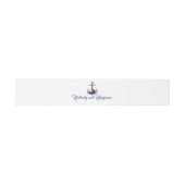 ネイビーブルーとマルサラフローラ結婚いかり 招待状ベリーバンド (フラット)