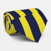 ネイビーブルーとメイズストライプのネクタイ ネクタイ (ロール)