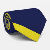 ネイビーブルーとメイズ対角タイストライプのプ ネクタイ (ロール)