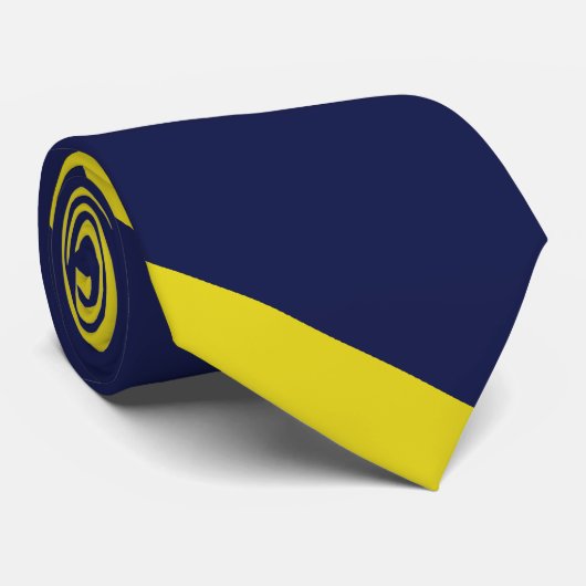 ネイビーブルーとメイズ対角タイストライプのプ ネクタイ (ロール)