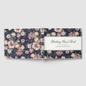 ネイビーブルーとメイヴフローラヴィンテージウェディング ゲストブック (全面)