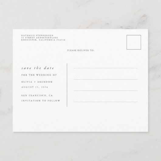 ネイビーブルーとメイヴフローラ日付カードの保存 案内ポストカード (裏面)