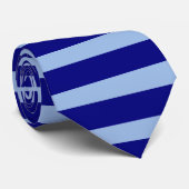 ネイビーブルーとライトブルーの水平ストライプ ネクタイ (ロール)