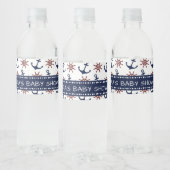 ネイビーブルーとレッドいかりラダーパタ航海のーン ペットボトルラベル (ボトル)