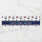 ネイビーブルーとレッドいかりラダーパタ航海のーン ペットボトルラベル (シングルラベル)