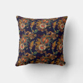 ネイビーブルーとレッドのペイズリーパターン クッション (裏面)