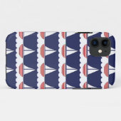ネイビーブルーとレッドの航海帆船柄 Case-Mate iPhoneケース (裏面(横))