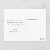 ネイビーブルーとレッドフローラレース結婚の感謝 ポストカード (裏面)