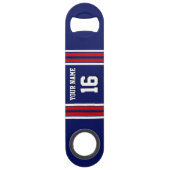 ネイビーブルーとレッドホワイトストライプチームジャージー スピード栓抜き (裏面)