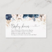 ネイビーブルーと埃っぽいバラディスプレイシャワーカード エンクロージャーカード (正面)