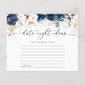 ネイビーブルーと埃っぽいバラデイトナイトアイディアカード (裏面)