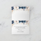 ネイビーブルーと埃っぽいバラベビーシャワー サンキューカード (内部)