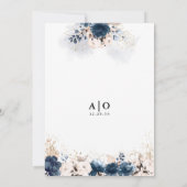 ネイビーブルーと埃っぽいバラリハーサルディナー 招待状 (裏面)