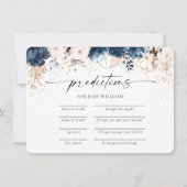 ネイビーブルーと埃っぽいバラ予測カード 招待状 (正面)