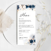 ネイビーブルーと埃っぽいバラ結婚フローラのメニュー メニュー