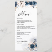 ネイビーブルーと埃っぽいバラ結婚フローラのメニュー メニュー (正面)