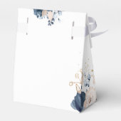 ネイビーブルーと埃っぽいバラ結婚式の引き出物ボックス フェイバーボックス (裏面サイド)