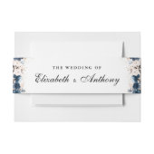 ネイビーブルーと埃っぽい結婚式招待状ベリーバンド 招待状ベリーバンド (正面例)