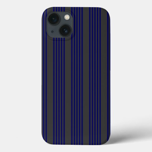 ネイビーブルーと木炭ストライプ五つ Case-Mate iPhoneケース (裏面)