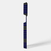 ネイビーブルーと木炭ストライプ五つ iPhoneケース (右側面)