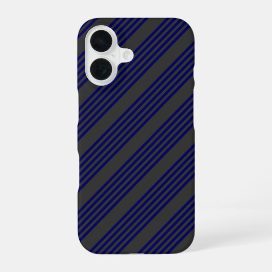 ネイビーブルーと木炭ストライプ五つ iPhone 16ケース (裏面)