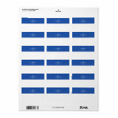 ネイビーブルーと白い領域と文字。 ラベル (フルシート)