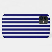 ネイビーブルーと白のキャンディーストライプ Case-Mate iPhoneケース (裏面(横))