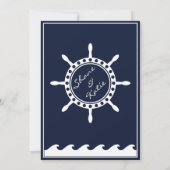 ネイビーブルーと白の航海をテーマにした結婚式の招待状 招待状 (裏面)