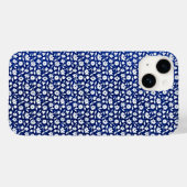 ネイビーブルーと白の花柄 Case-Mate iPhoneケース (裏面 (横))