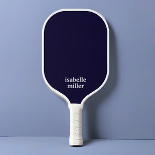 ネイビーブルーと白モダン名 ピックルボールラケット