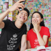 ネイビーブルーと白保のCalmとYour Text Tシャツ