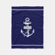 ネイビーブルーと白航海のいかりとライン