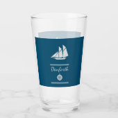 ネイビーブルーと白航海の色 タンブラーグラス (裏面)